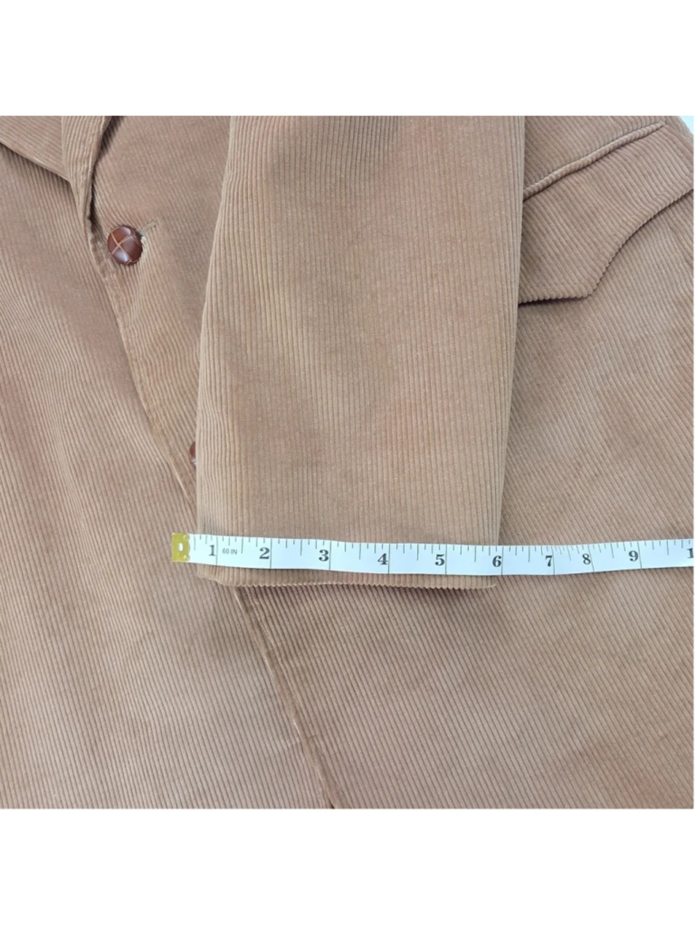 Corduroy Blazer Leather Elbow Patch Western Mens 46R Brown USA Sport Coat